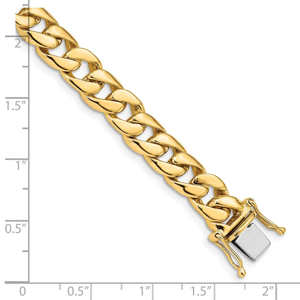 Massiv 14K Gelbgold 8mm Hand Poliert Panzer Glieder mit Venezianer Catch Verschluss Gliederarmband