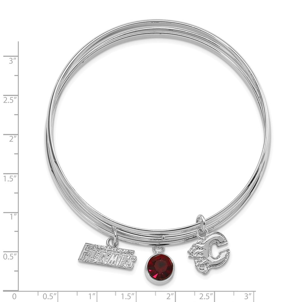 Messing/white Nhl Calgary Flames Silberfarben Kristall 3 Pc Charm Armreif Set