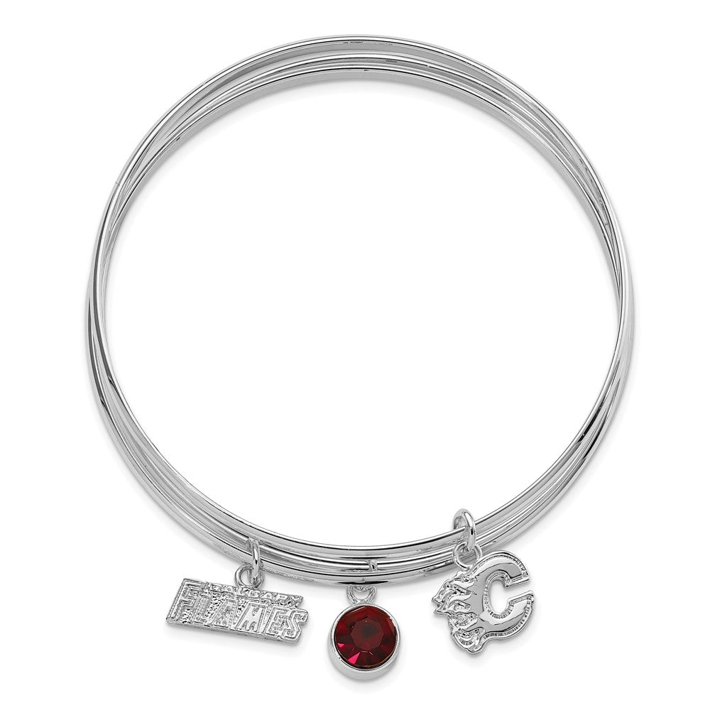 Messing/white Nhl Calgary Flames Silberfarben Kristall 3 Pc Charm Armreif Set