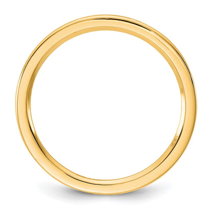 10K Gelbgold 10Ky 1 mm Standard Flach-Ring mit Komfortpassform, Größe 10