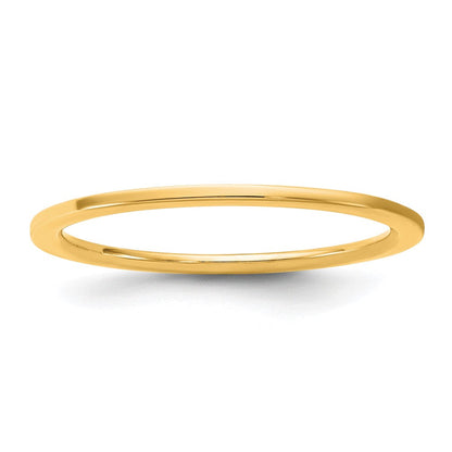 10K Gelbgold 10Ky 1 mm Standard Flach-Ring mit Komfortpassform, Größe 10