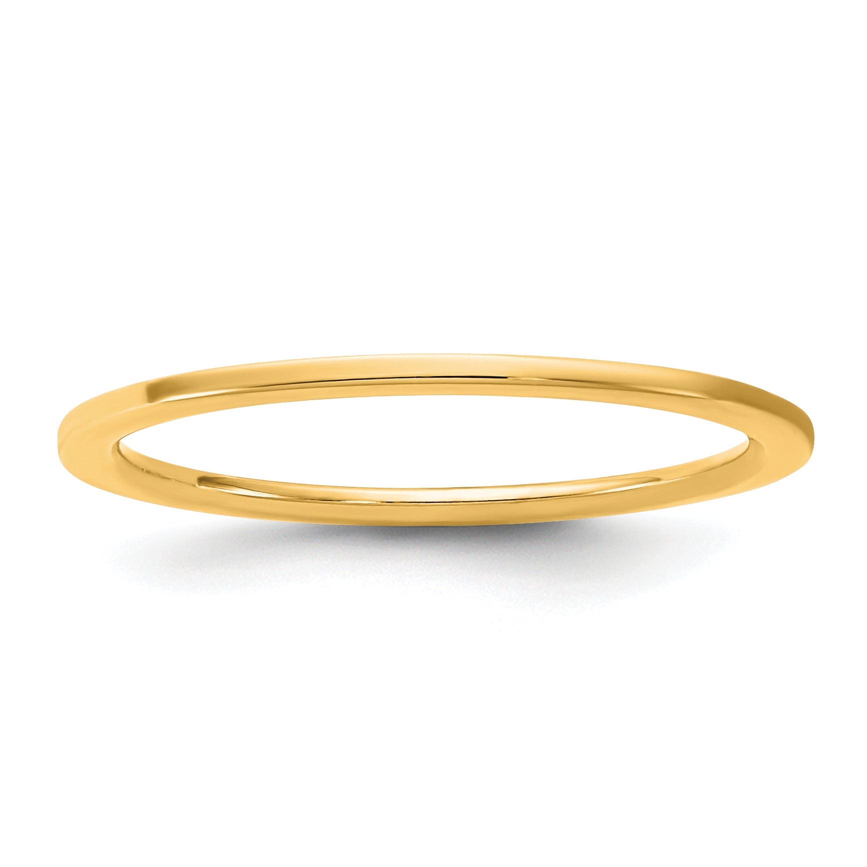 10K Gelbgold 10Ky 1mm Standard Flach Komfort-Fit Ring Größe 8
