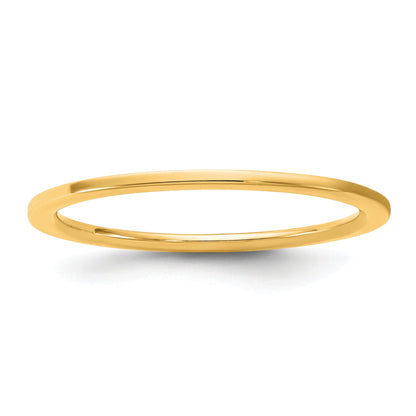 10K Gelbgold 10Ky 1mm Standard Flach Komfort-Fit Ring Größe 8