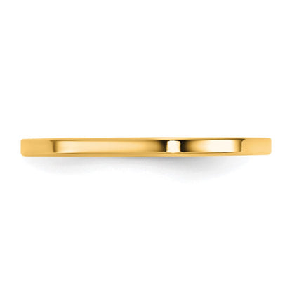 10K Gelbgold 10Ky 1,5 mm Standard Flach Komfort-Fit Ehering Größe 4