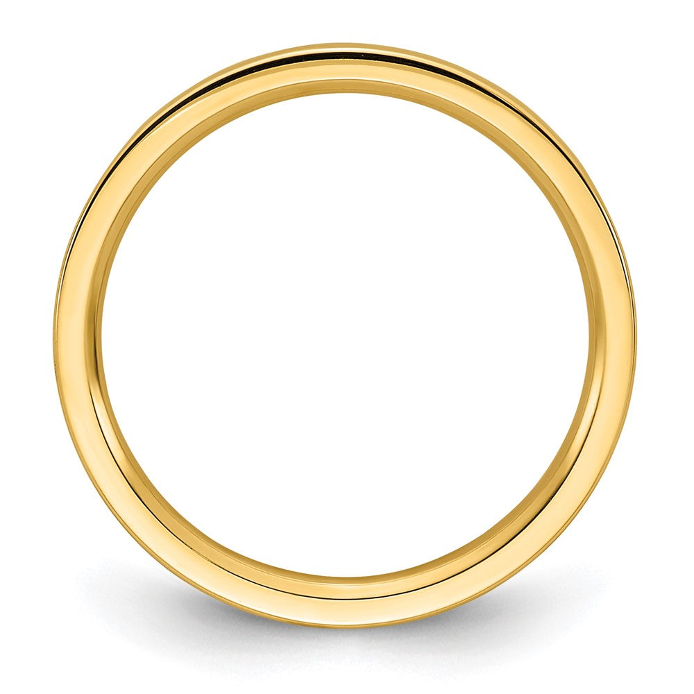 Ehering aus 14K Gelbgold, 2 mm, flach, Standardgewicht, Komfort-Passform