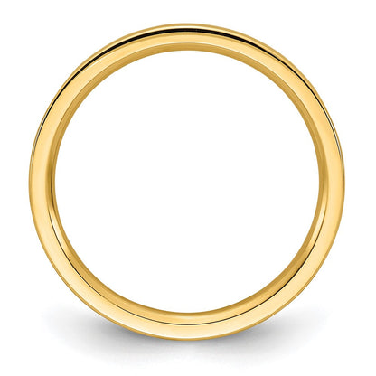 Ehering aus 14K Gelbgold, 2 mm, flach, Standardgewicht, Komfort-Passform