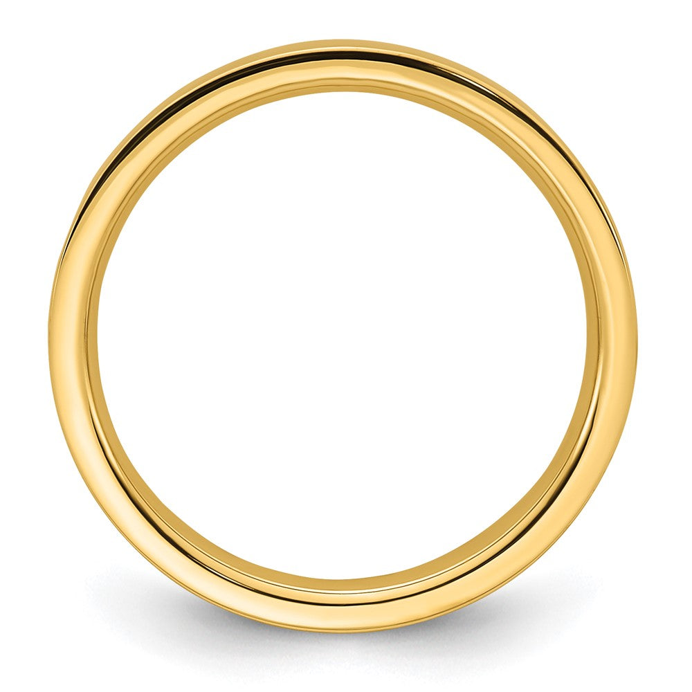 14K Gelbgold 2,5 mm Standardgewicht Flacher Ehering mit Komfort-Passform