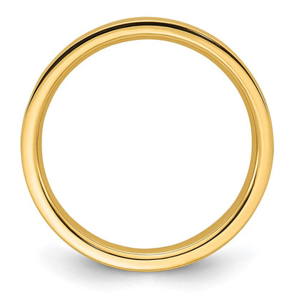 14K Gelbgold 2,5 mm Standardgewicht Flacher Ehering mit Komfort-Passform