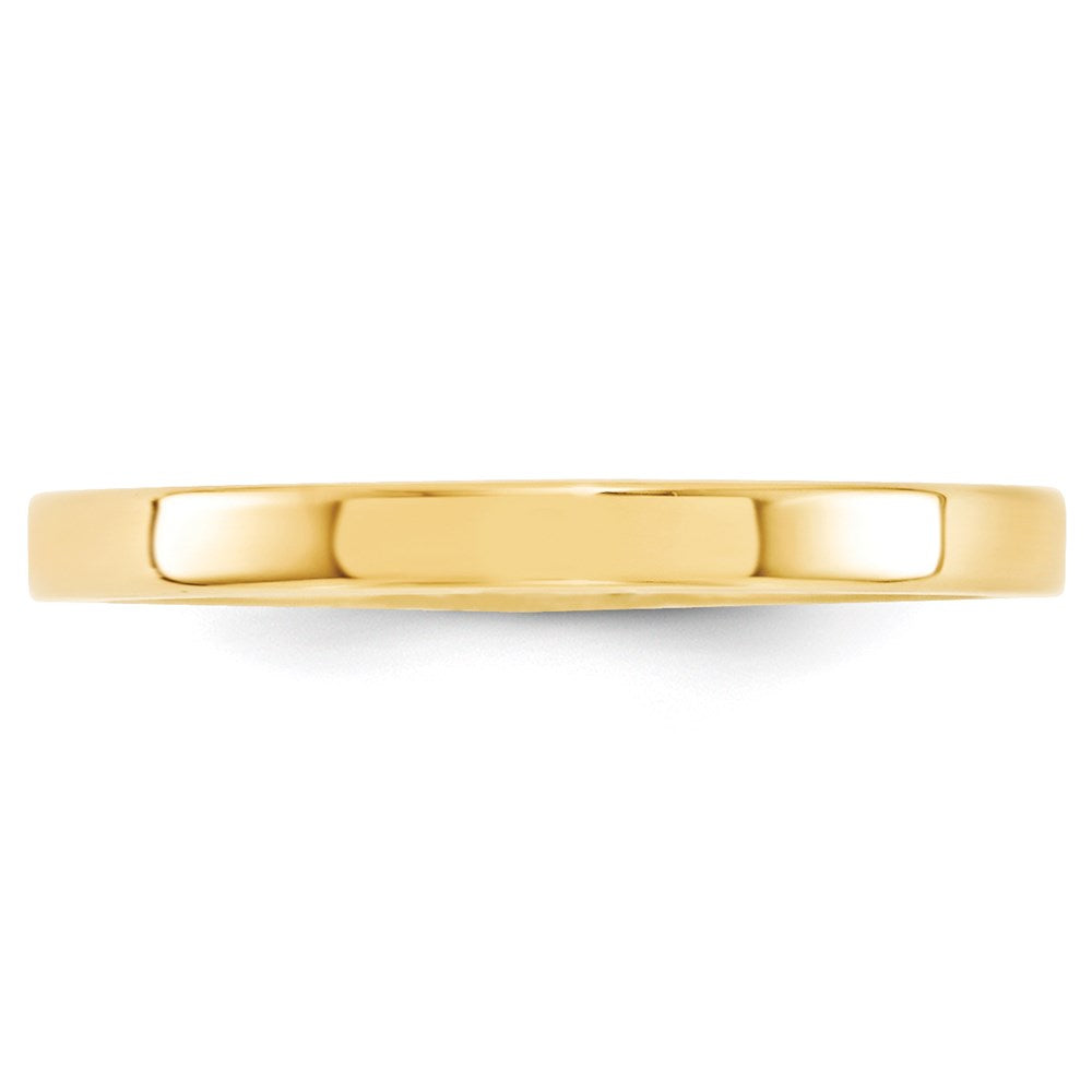 14K Gelbgold 2,5 mm Standardgewicht Flacher Ehering mit Komfort-Passform