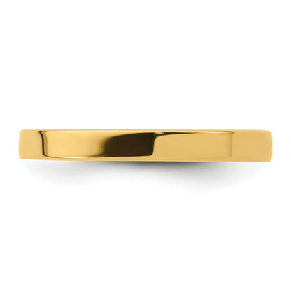14K Gelbgold 2,5 mm Standardgewicht Flacher Ehering mit Komfort-Passform