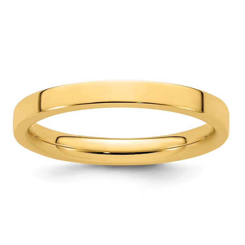 18K Gelbgold 2.5mm Standard Weight Flach Komfort-Passform Ehering Ring