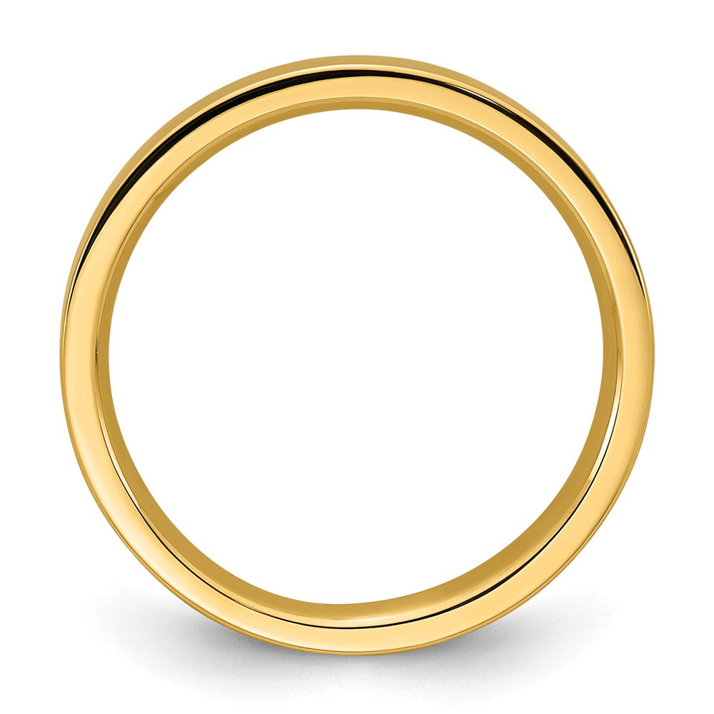 14K Gelbgold 3 mm Standard Gewicht flacher Ehering mit Komfort-Passform