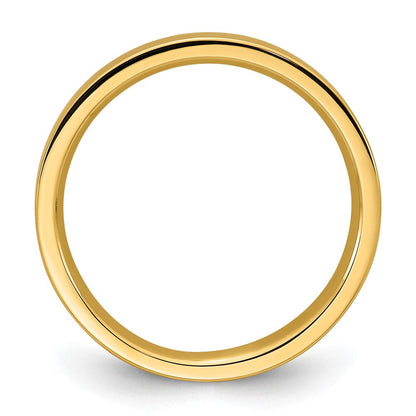 14K Gelbgold 3 mm Standard Gewicht flacher Ehering mit Komfort-Passform