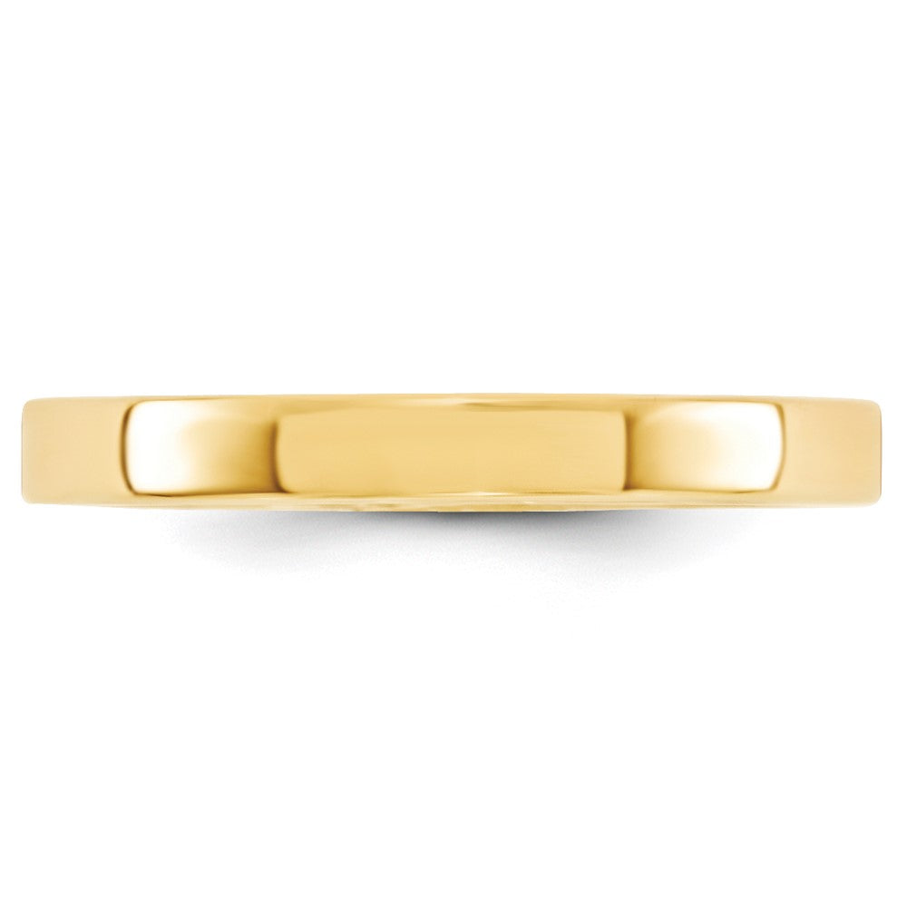 14K Gelbgold 3 mm Standard Gewicht flacher Ehering mit Komfort-Passform
