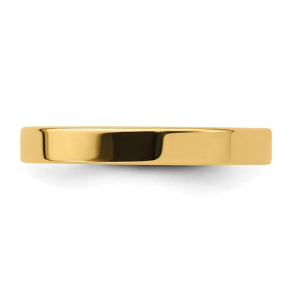14K Gelbgold 3 mm Standard Gewicht flacher Ehering mit Komfort-Passform