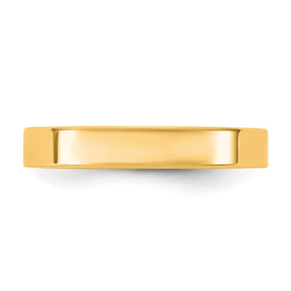 10K Gelbgold 10Ky 3,5 mm Standard Flacher Ring mit Komfortpassform, Größe 5,5