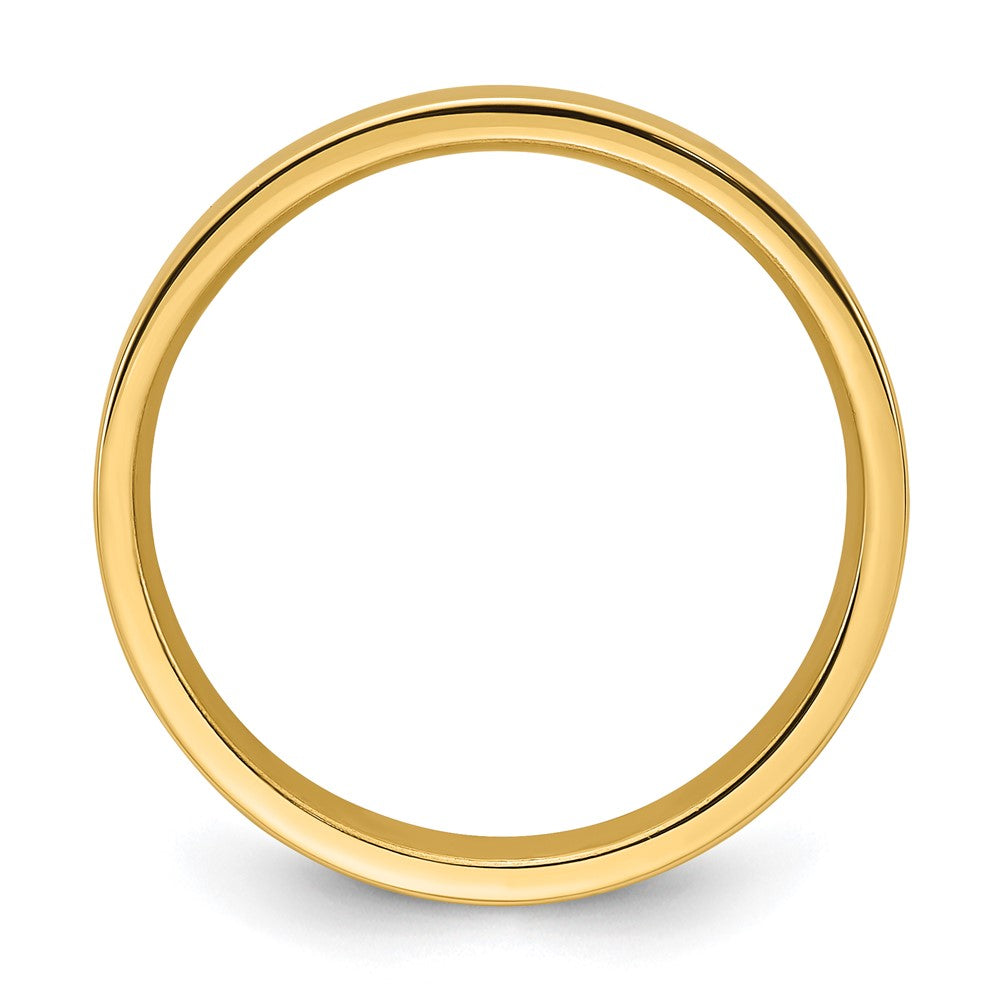 14K Gelbgold 4 mm Standardgewicht flacher Ehering mit Komfort-Passform