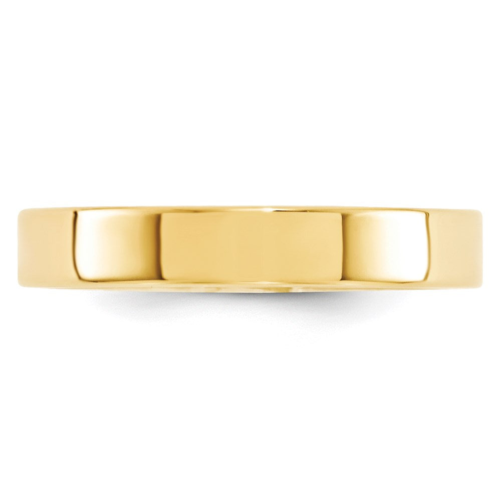 14K Gelbgold 4 mm Standardgewicht flacher Ehering mit Komfort-Passform