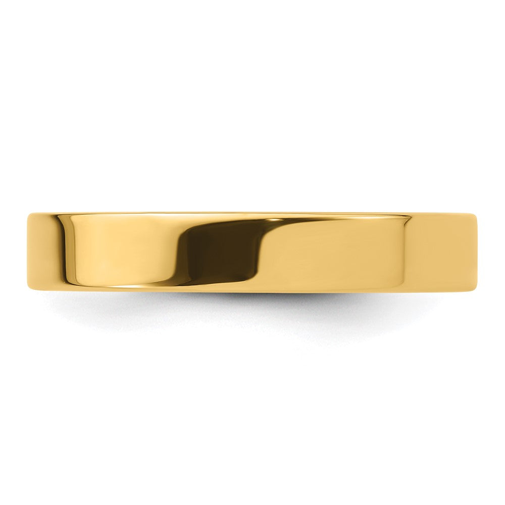 14K Gelbgold 4 mm Standardgewicht flacher Ehering mit Komfort-Passform