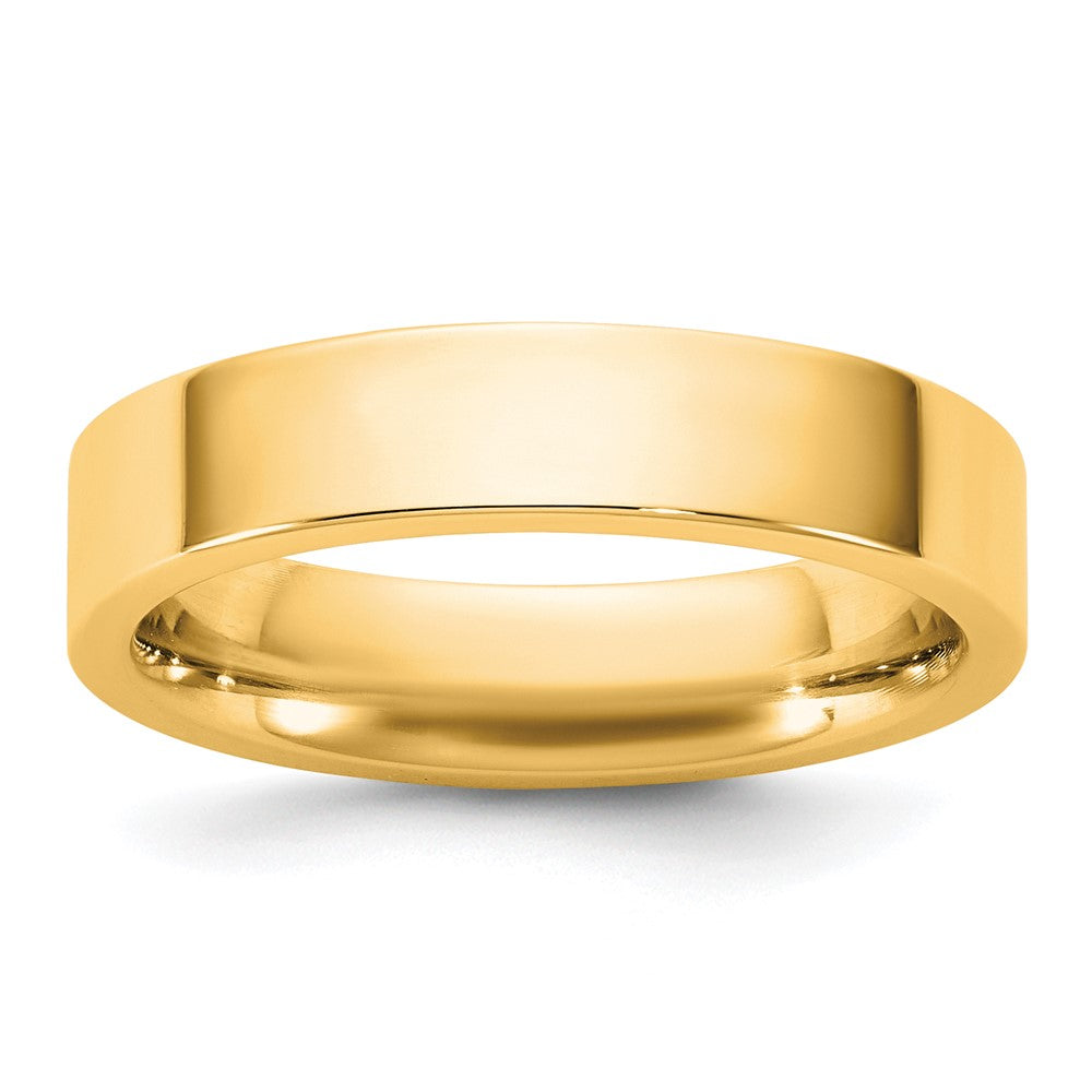 10K Gelbgold 4,5 mm Standard Flach-Komfortpassform-Ring, Größe 10,5