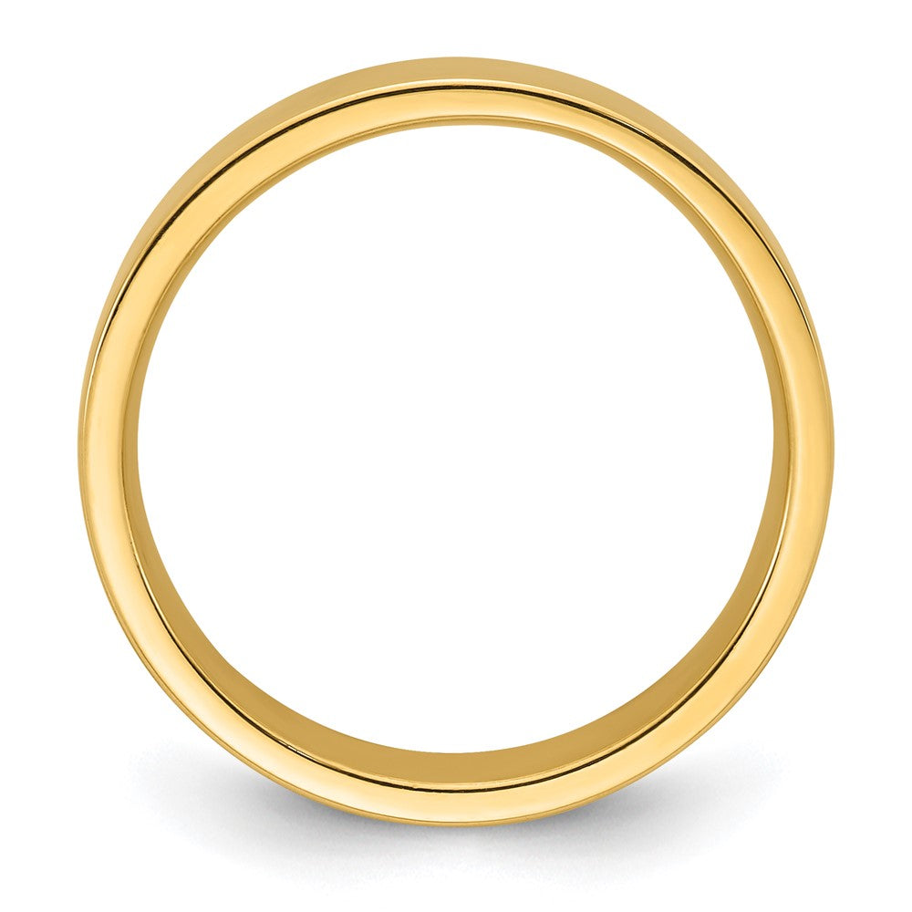 14K Gelbgold 5 mm Standardgewicht flacher Ehering mit Komfort-Passform