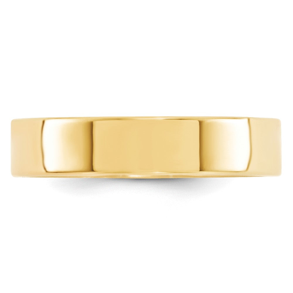 14K Gelbgold 5 mm Standardgewicht flacher Ehering mit Komfort-Passform