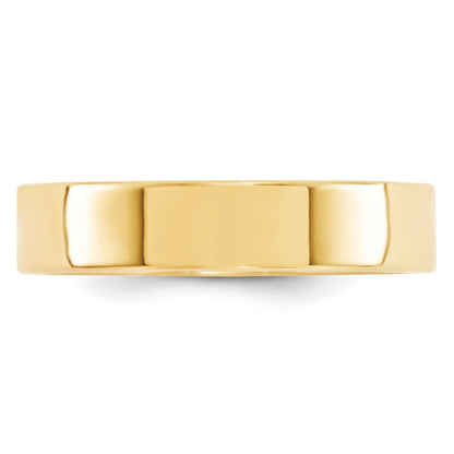 14K Gelbgold 5 mm Standardgewicht flacher Ehering mit Komfort-Passform