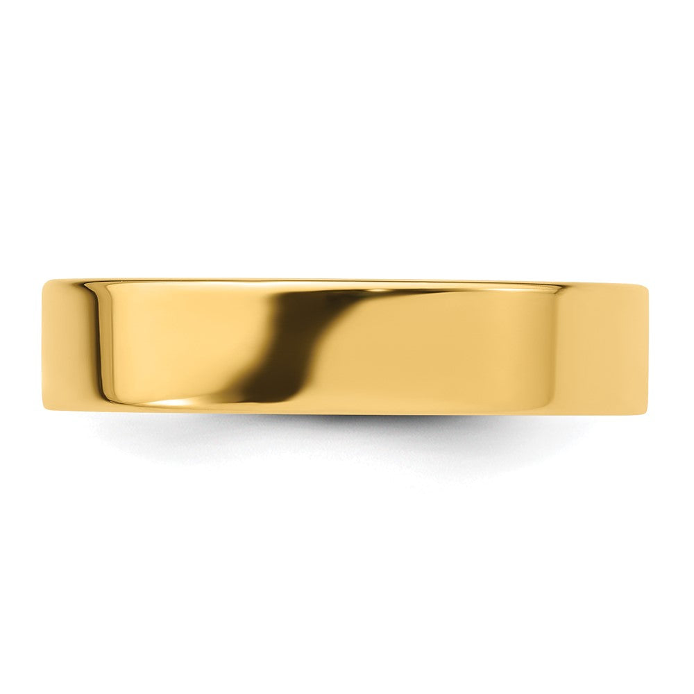 14K Gelbgold 5 mm Standardgewicht flacher Ehering mit Komfort-Passform