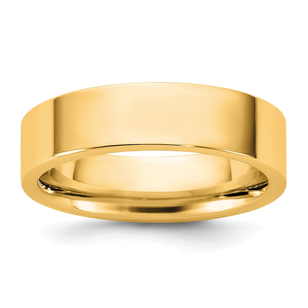 10K Gelbgold 10Ky 5,5 mm Standard Flach Comfort-Fit Ring, Größe 8