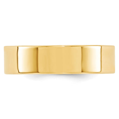 Ehering aus 14K Gelbgold, 6 mm, flach, Standardgewicht, Komfort-Passform