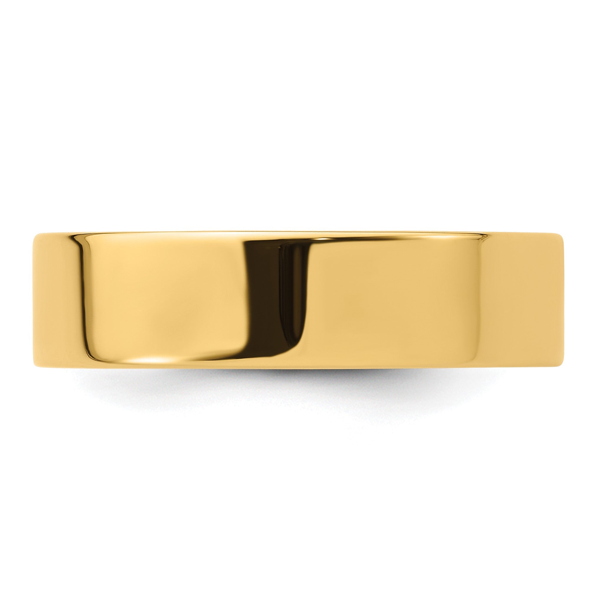 Ehering aus 14K Gelbgold, 6 mm, flach, Standardgewicht, Komfort-Passform