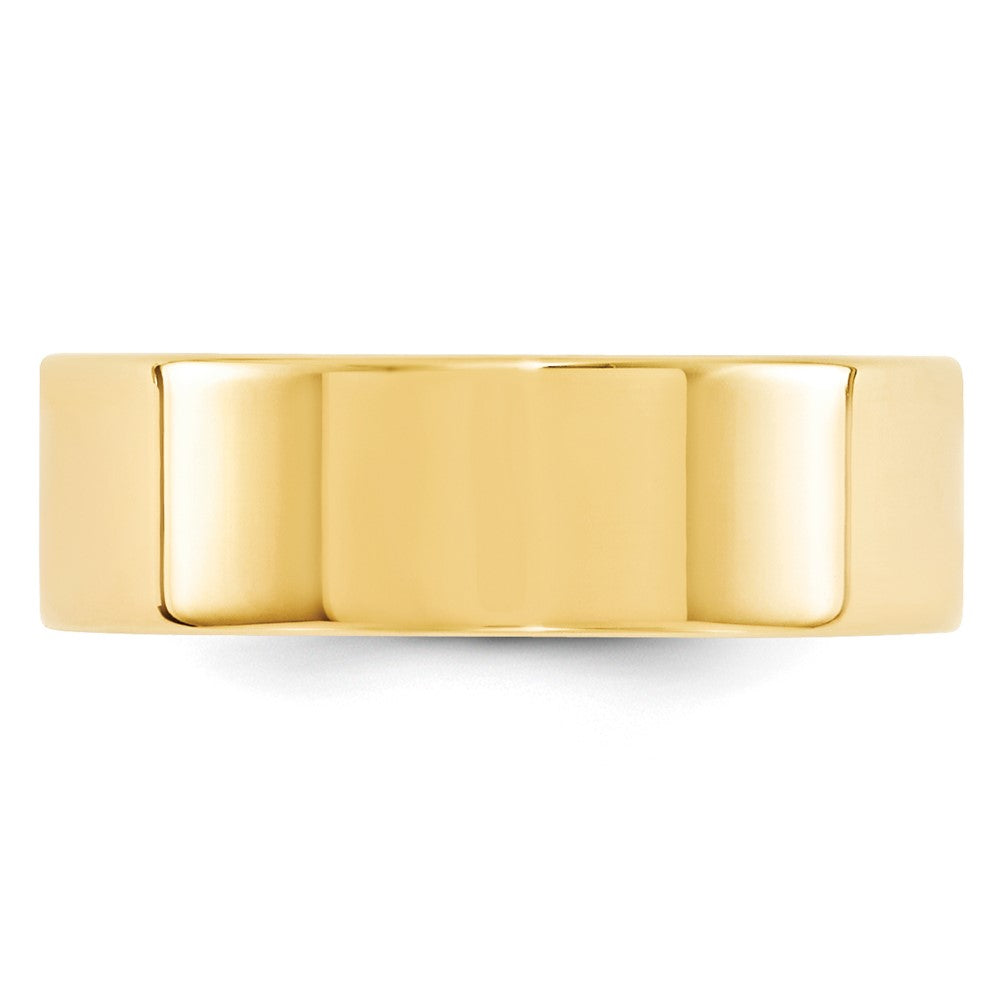 Ehering 14K Gelbgold 7 mm, flach, Standardgewicht, Komfort-Passform