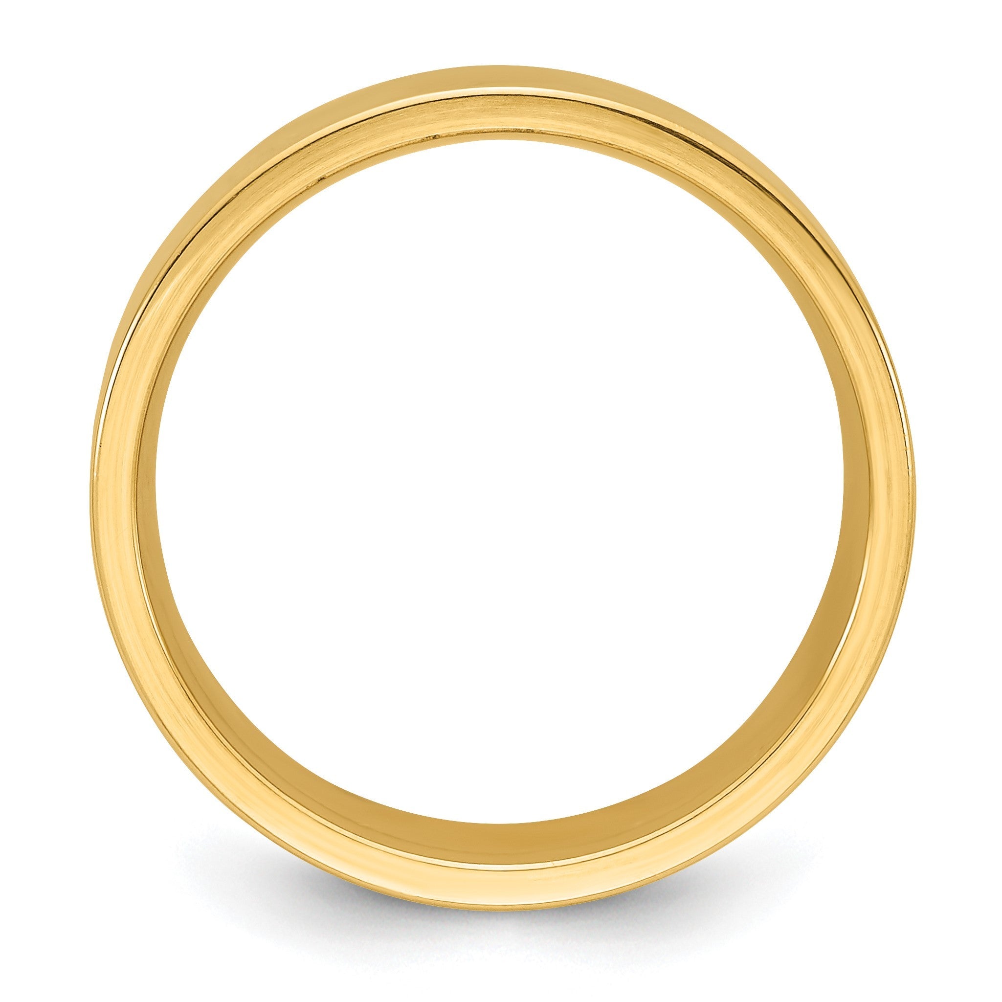 Ehering aus 14K Gelbgold, 8 mm, flach, Standardgewicht, Komfort-Passform