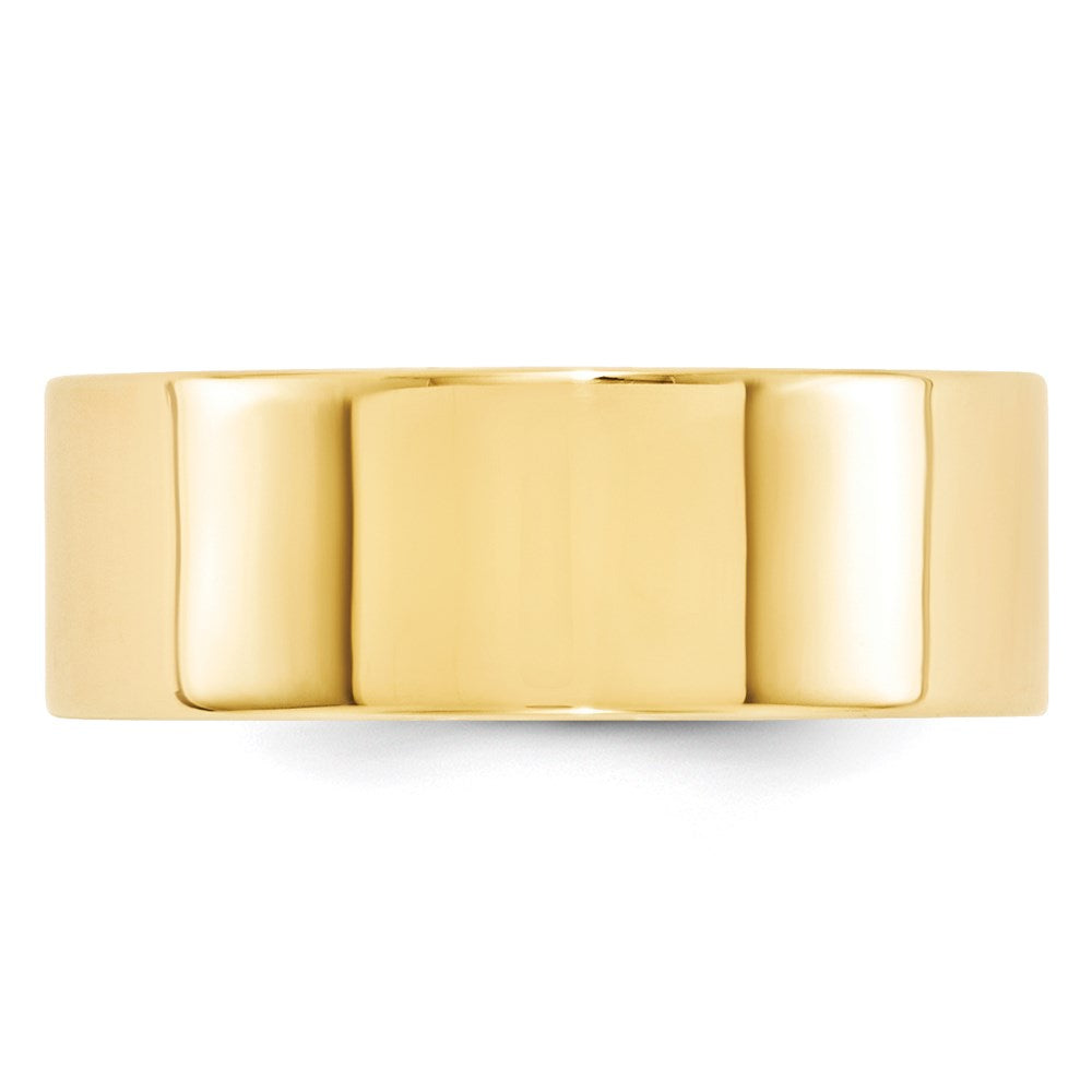 Ehering aus 14K Gelbgold, 8 mm, flach, Standardgewicht, Komfort-Passform