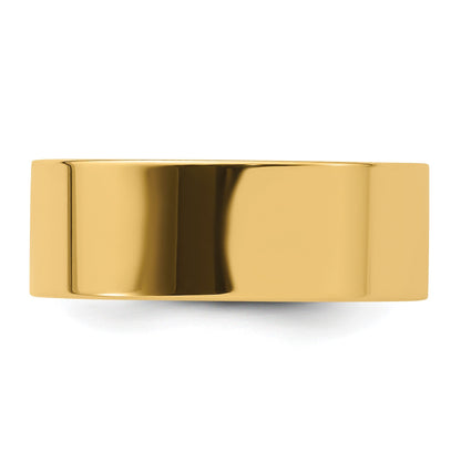 Ehering aus 14K Gelbgold, 8 mm, flach, Standardgewicht, Komfort-Passform