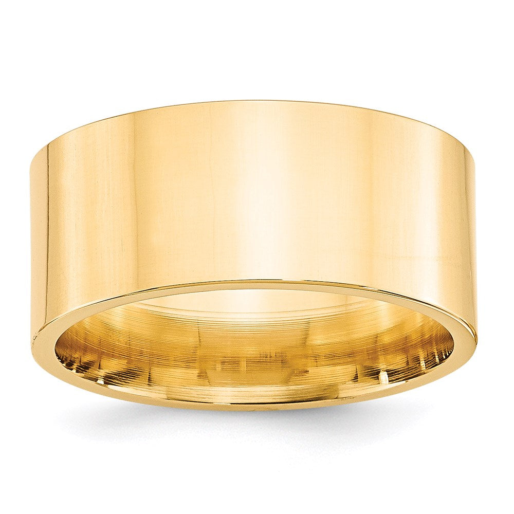 14 Karat Gelbgold 10 mm Standardgewicht flacher Ehering mit Komfort-Passform