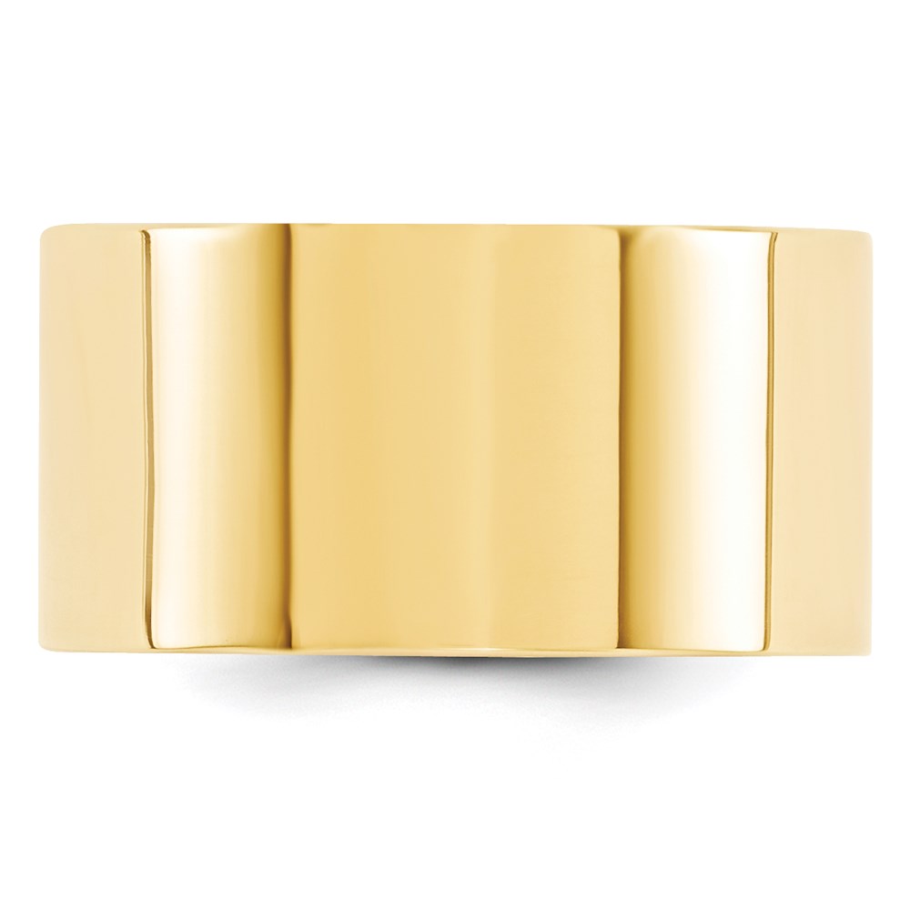 14K Gelbgold 12 mm Standardgewicht Flacher Ehering mit Komfort-Passform