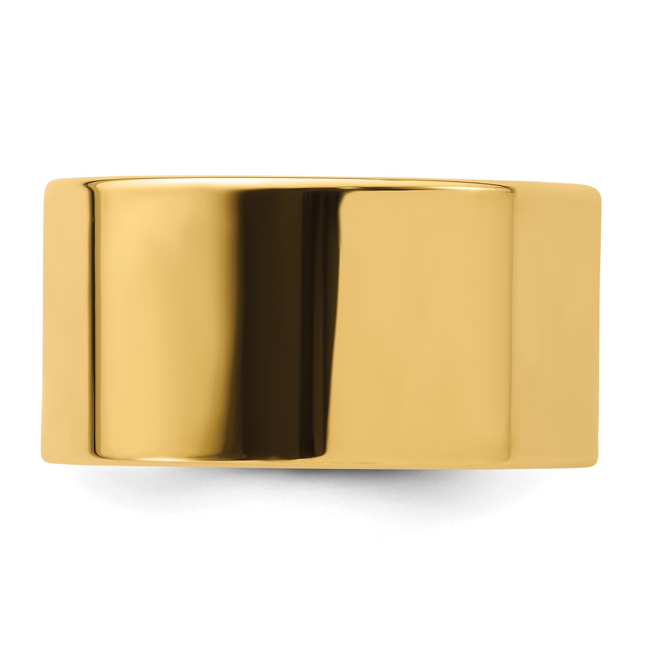 14K Gelbgold 12 mm Standardgewicht Flacher Ehering mit Komfort-Passform
