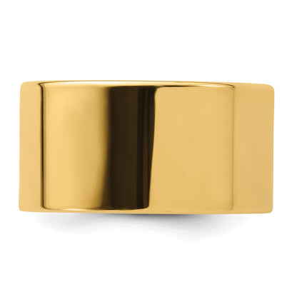 14K Gelbgold 12 mm Standardgewicht Flacher Ehering mit Komfort-Passform