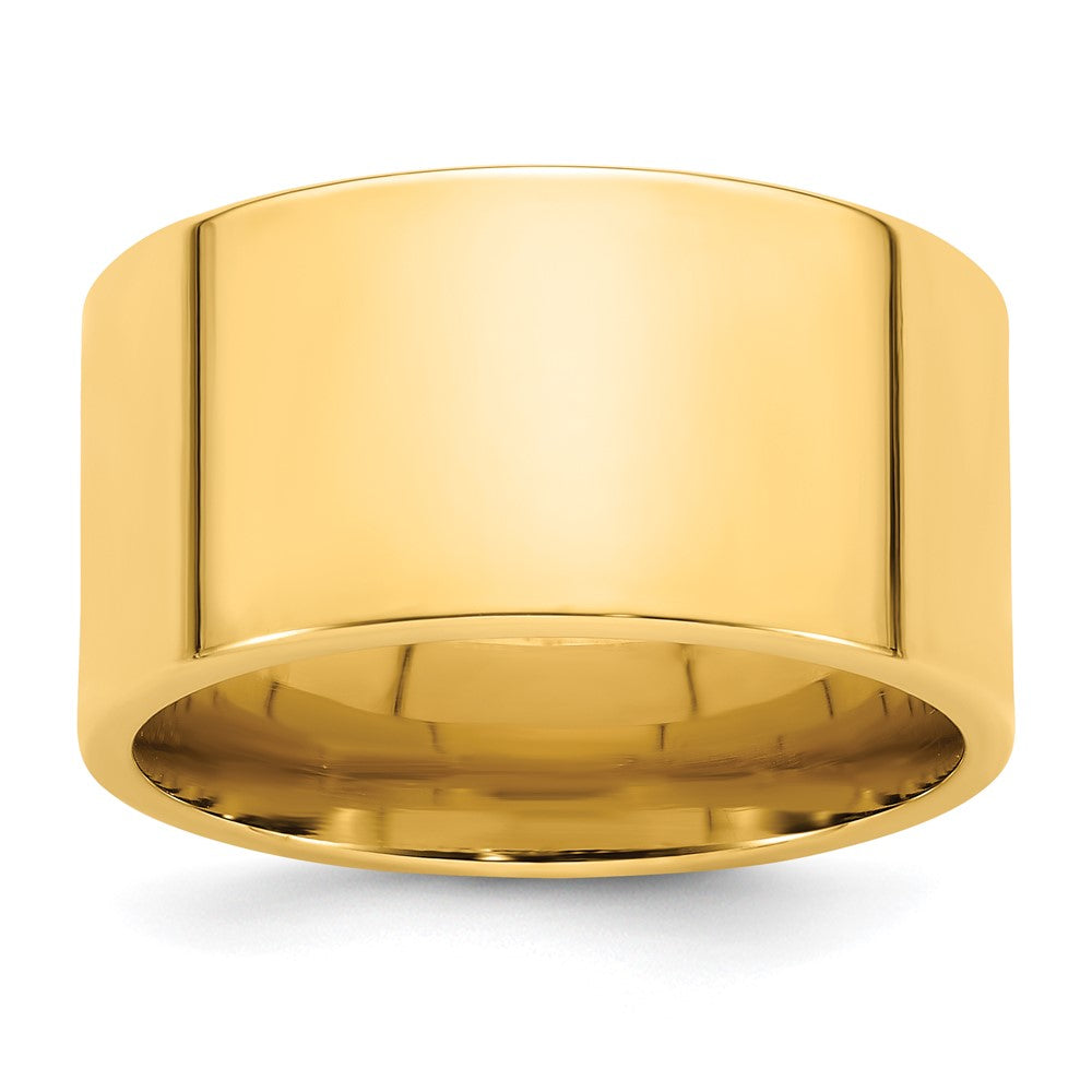 14K Gelbgold 12 mm Standardgewicht Flacher Ehering mit Komfort-Passform