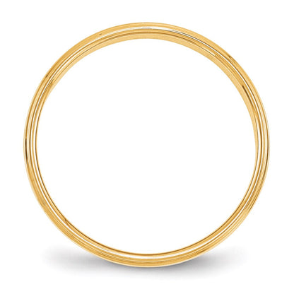 14K Gelbgold 4 mm flacher Ehering mit Stufenkante