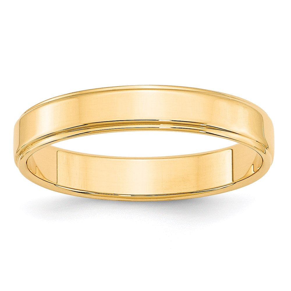 14K Gelbgold 4 mm flacher Ehering mit Stufenkante