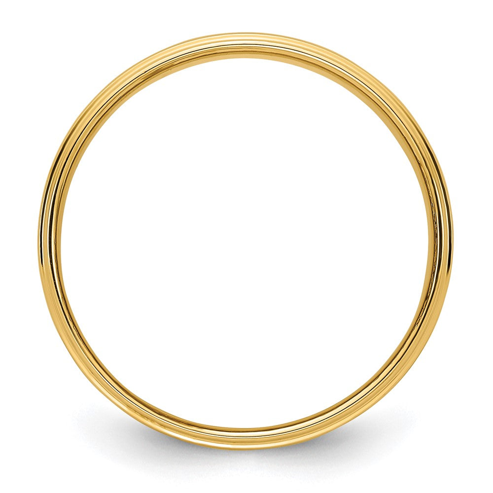14K Gelbgold 6 mm Ehering, flach mit abgestufter Kante