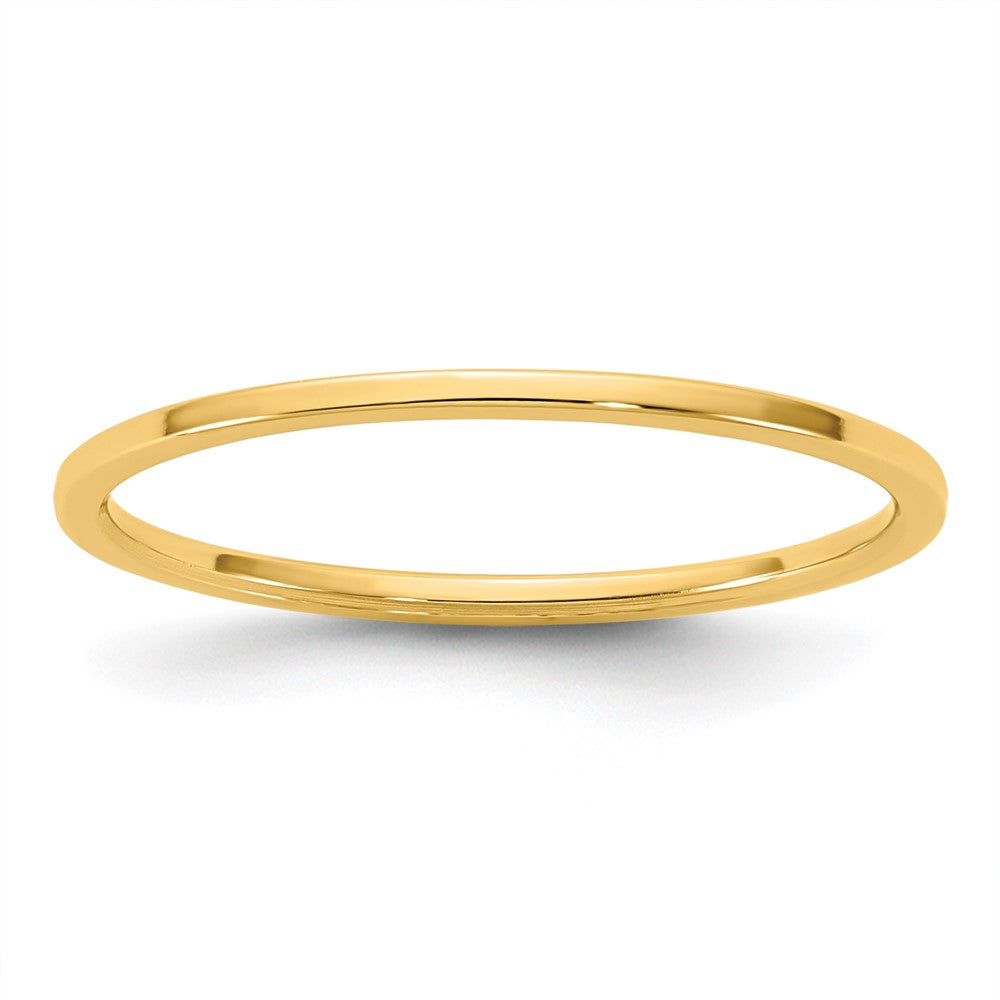10K Gelbgold 10Ky 1mm Leichter Flacher Ring, Größe 12,5