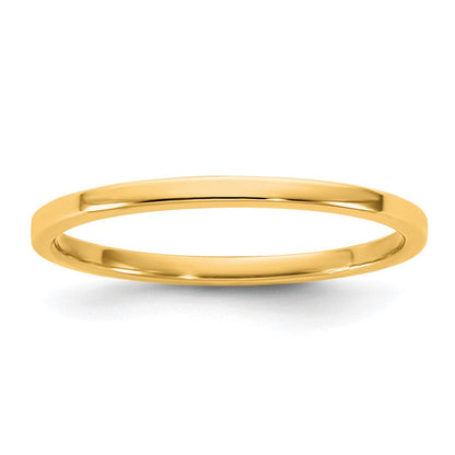 10K Gelbgold 10Ky 1,5 mm leichter flacher Ring, Größe 14