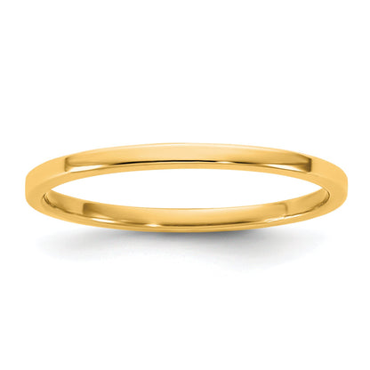 10K Gelbgold 10Ky 1,5mm leichtgewichtiger flacher Ring, Größe 4,5