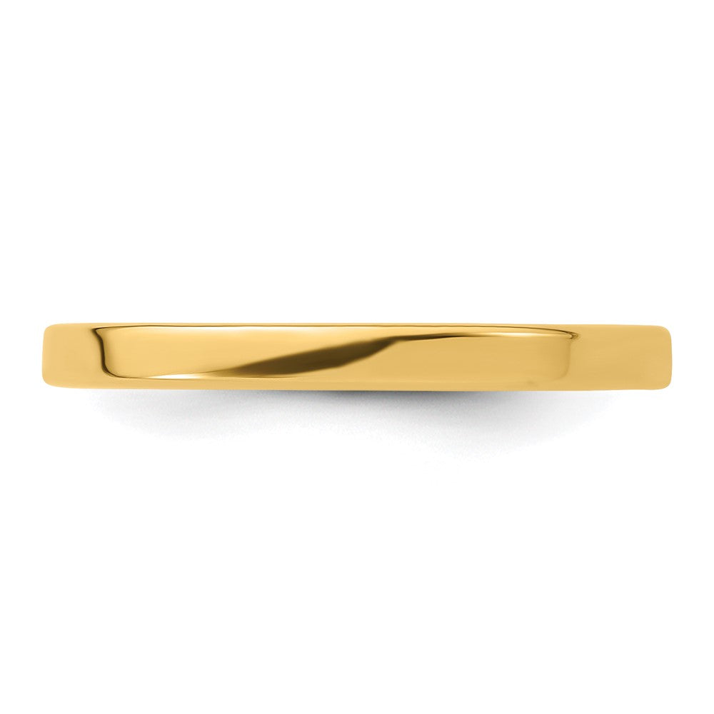 14K Gelbgold 2 mm leichter, flacher Ehering