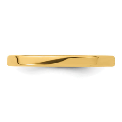 14K Gelbgold 2 mm leichter, flacher Ehering
