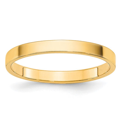 14K Gelbgold 2 mm leichter, flacher Ehering