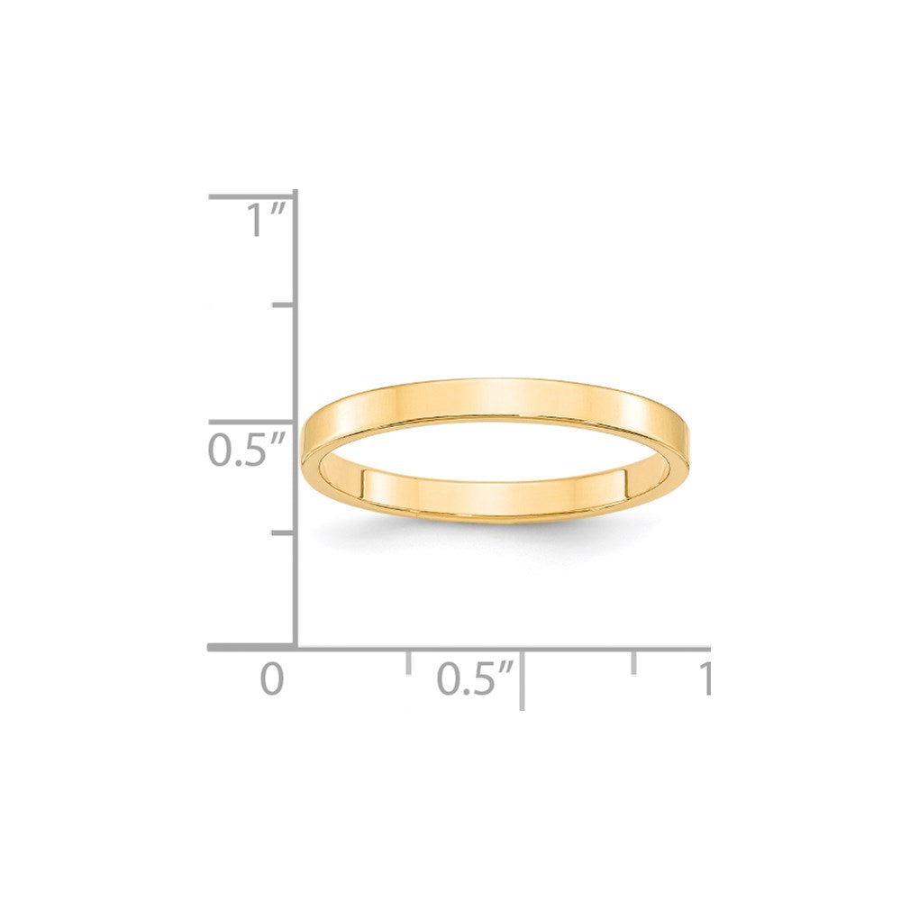 14K Gelbgold 2,5 mm leichter, flacher Ehering